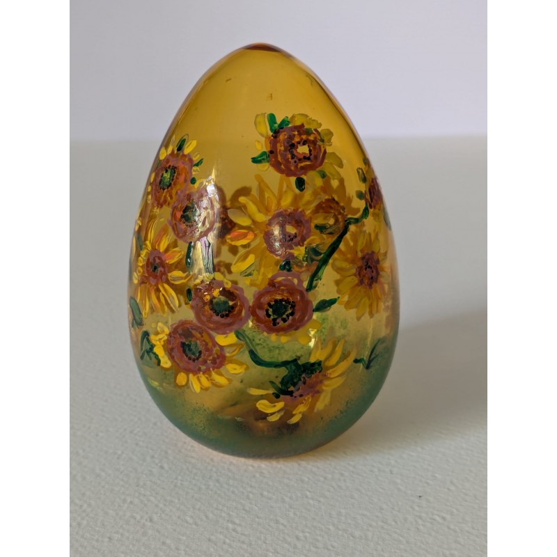 UOVO DI PASQUA IN VETRO GIRASOLI