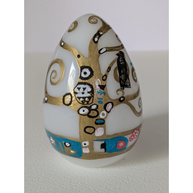 UOVO DI PASQUA IN VETRO L'ALBERO DELLA VITA