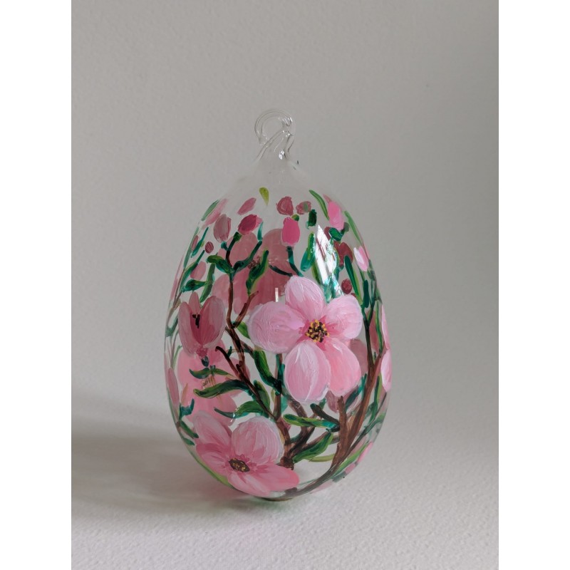 UOVO DA APPENDERE DECORAZIONE FIORI DI PESCO