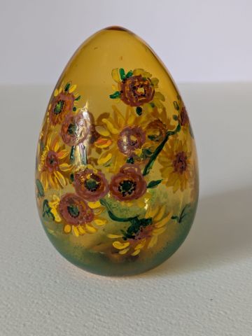 UOVO DI PASQUA IN VETRO GIRASOLI