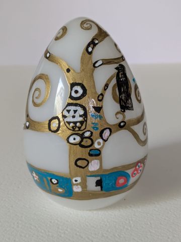 UOVO DI PASQUA IN VETRO L'ALBERO DELLA VITA