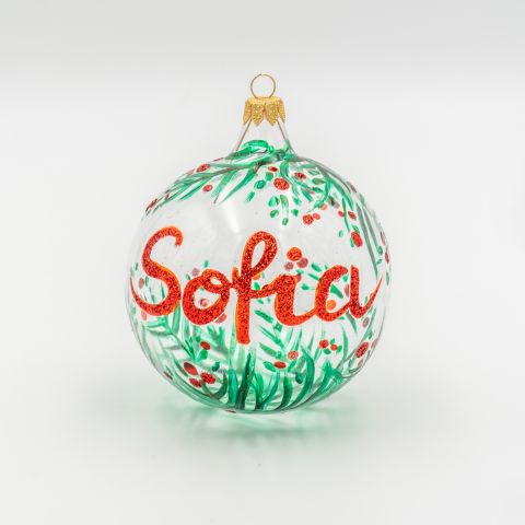PALLINA DI NATALE PERSONALIZZATA IN VETRO SOFFIATO DIPINTA A MANO