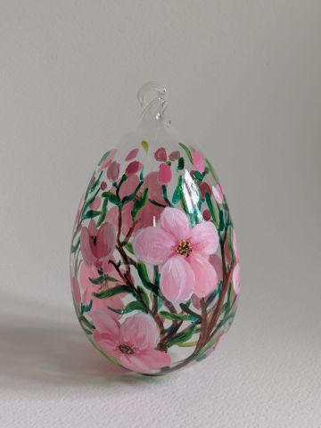 UOVO DA APPENDERE DECORAZIONE FIORI DI PESCO