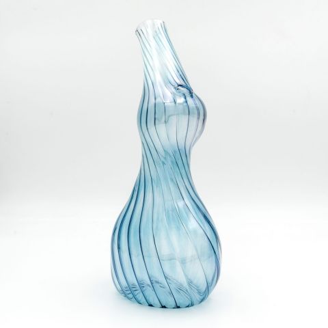 VASO TRONCO IN VETRO SOFFIATO BOCCA STRETTA