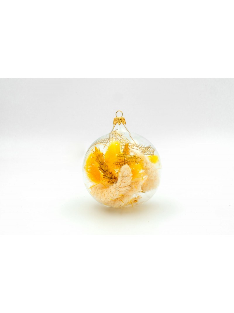 CHRISTMAS BALL WITH DRIED FLOWERS - Yellow