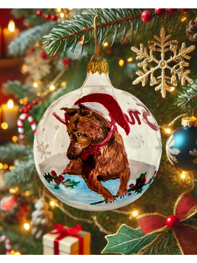 PALLINA DI NATALE IN VETRO SOFFIATO DIPINTA A MANO - Animale domestico