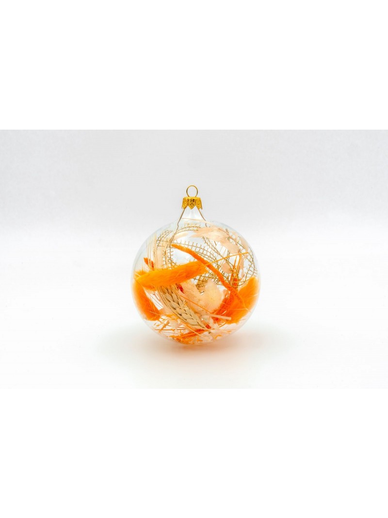 CHRISTMAS BALL WITH DRIED FLOWERS - Orange