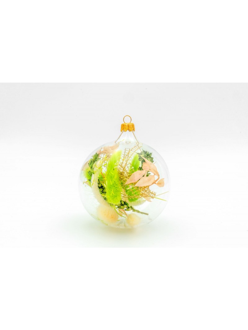 CHRISTMAS BALL WITH DRIED FLOWERS - Light Green