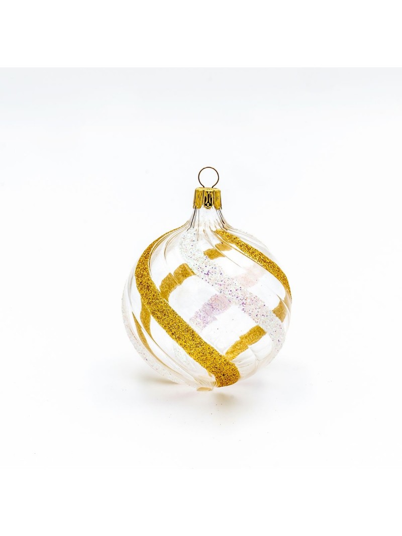  BICOLOR GLITTER TWISTED CHRISTMAS BALL